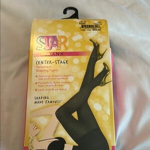 SPANX Star Power Enter-Stage Patterned Shaping Tights - Black